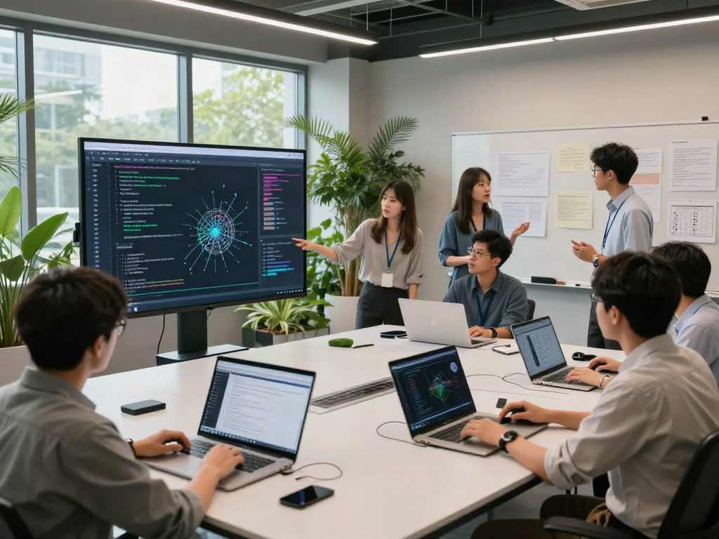 Team collaboration in AI infrastructure workspace with data analytics.