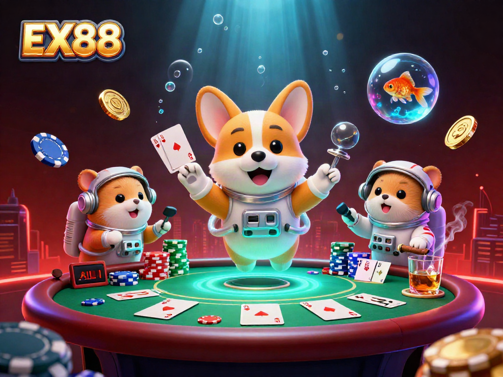 Win big at EX88 with our cosmic casino adventure featuring playful characters.