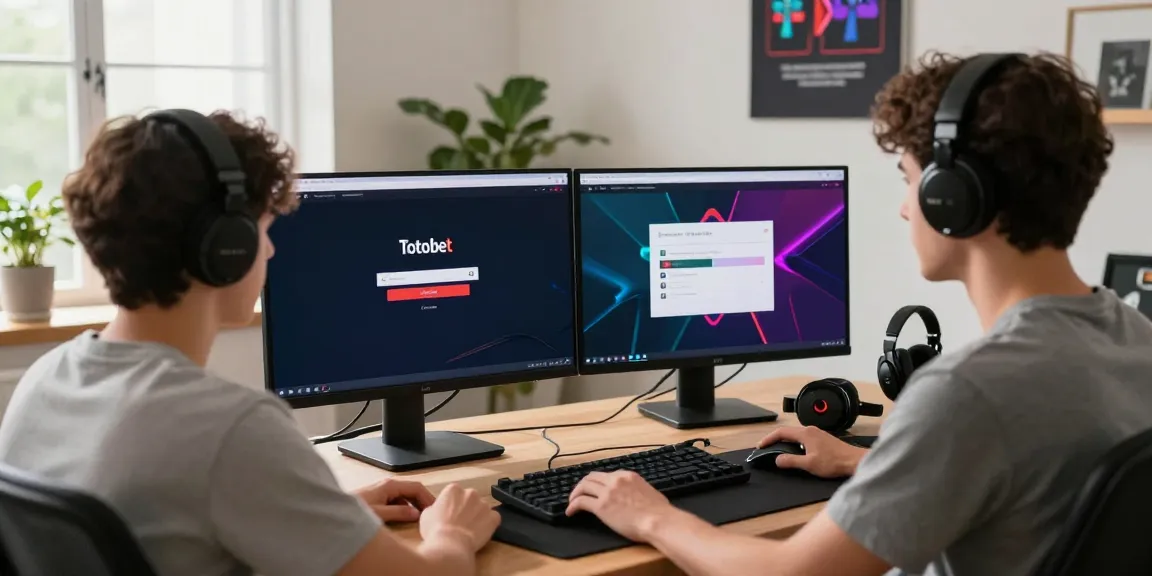 Engaging Totobet login scene with a player in a modern gaming setup.