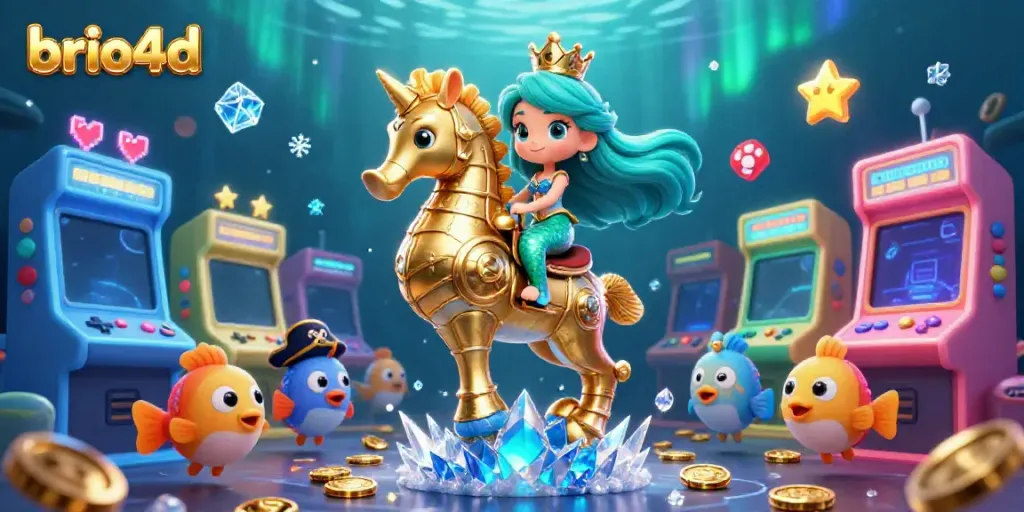 Watch brio4d's vibrant 3D slot-themed underwater realm with dynamic characters and game elements.