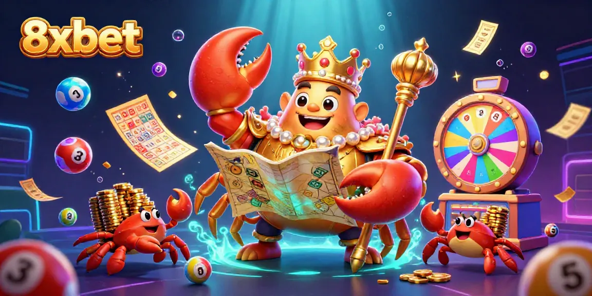 Experience thrilling gameplay at 8xbet, where a majestic crab emperor rules over the exciting world of online gambling.