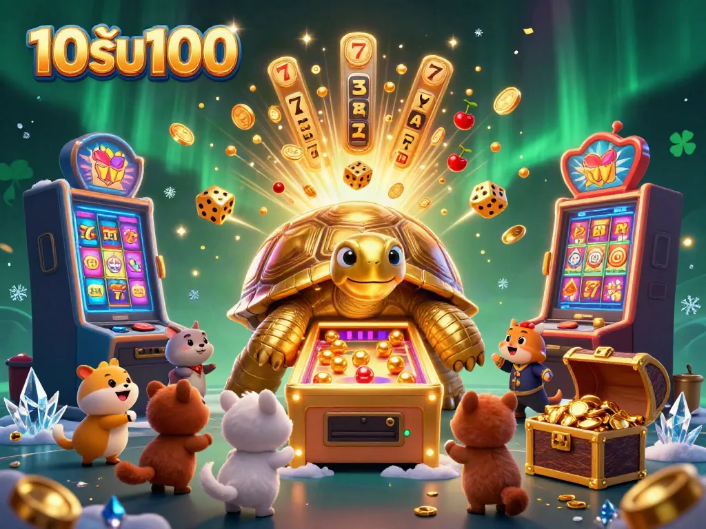 ภาพ 3D สนุกสนานเกี่ยวกับโปรโมชั่น 10รับ100 ในคาสิโนออนไลน์ที่มีธีมสล็อต