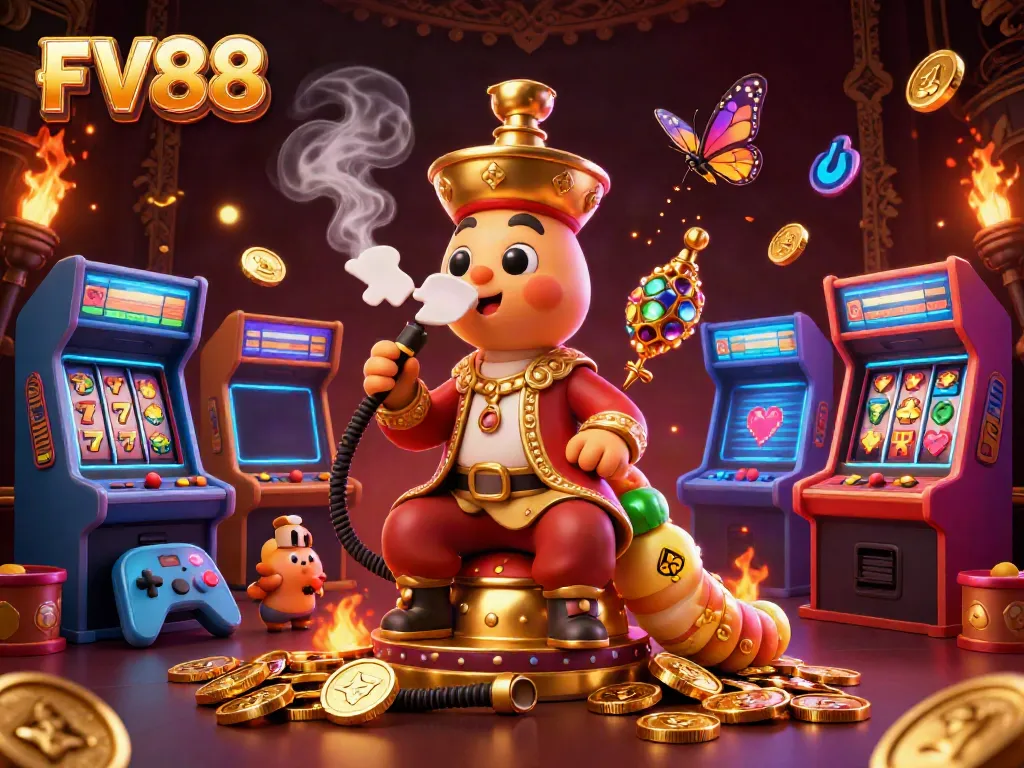 Experience thrilling games at FV88 with interactive slots and vibrant casino elements in 3D.