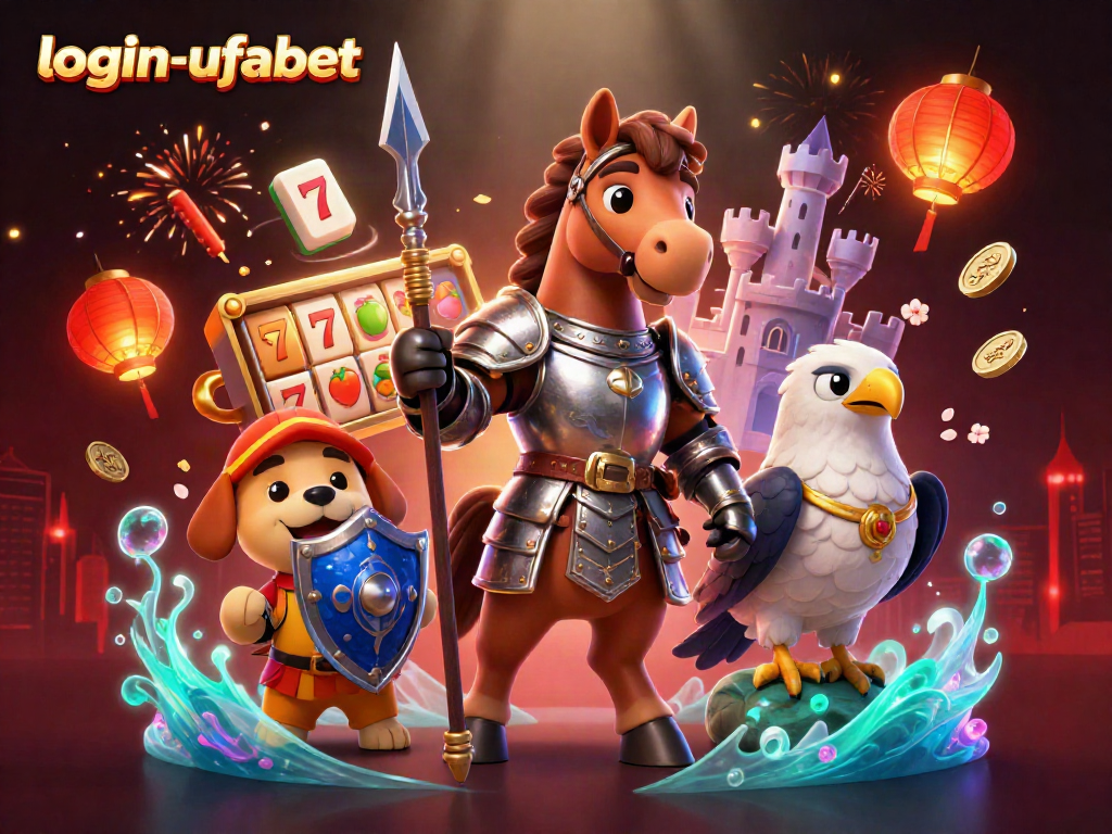 Experience seamless gaming with login-ufabet, featuring vibrant 3D characters and dynamic casino elements.