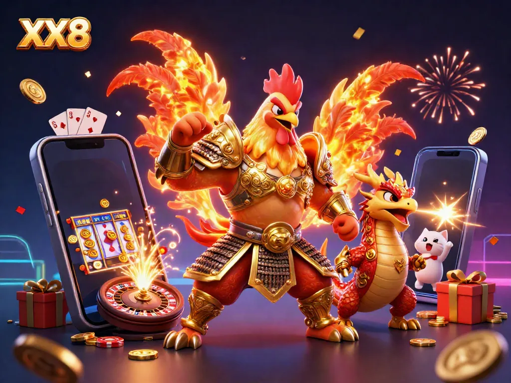 Engage with thrilling slot games featuring the unique XX8 characters and dynamic casino scenes.